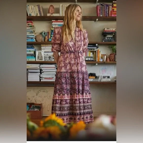 FAHERTY  size small, block print dress - Picture 6 of 9